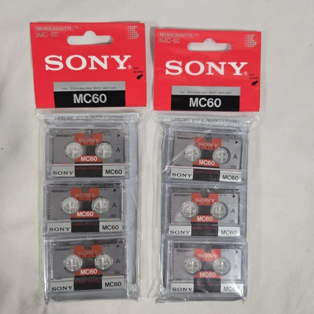 Sony Vintage 3MC-60 Microcassette Tape 3 Pack New Sealed Made in Japan MC60